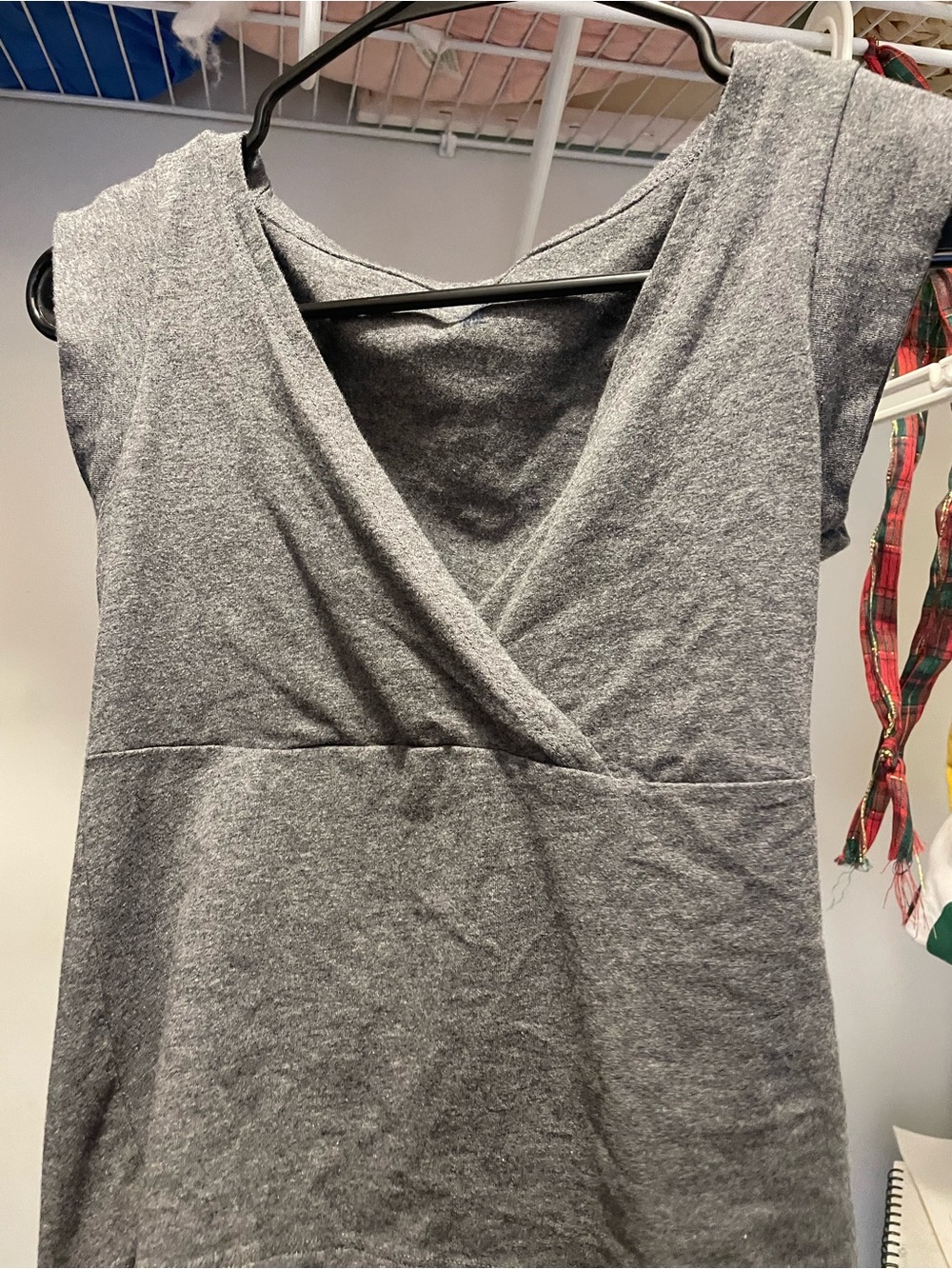Brandy Melville Grey Wrap Front Tank Top